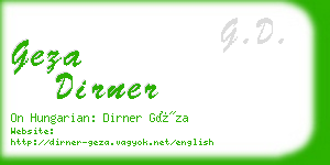 geza dirner business card